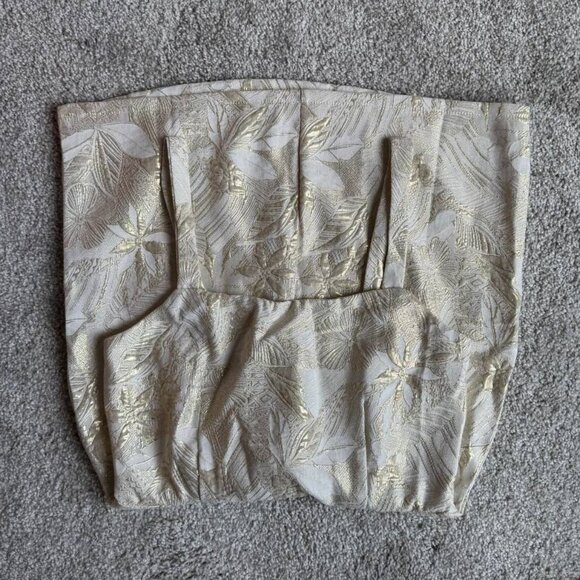 Lulus Shine for Us Cream Metallic Jacquard Mini Dress Size S - Picture 6 of 7